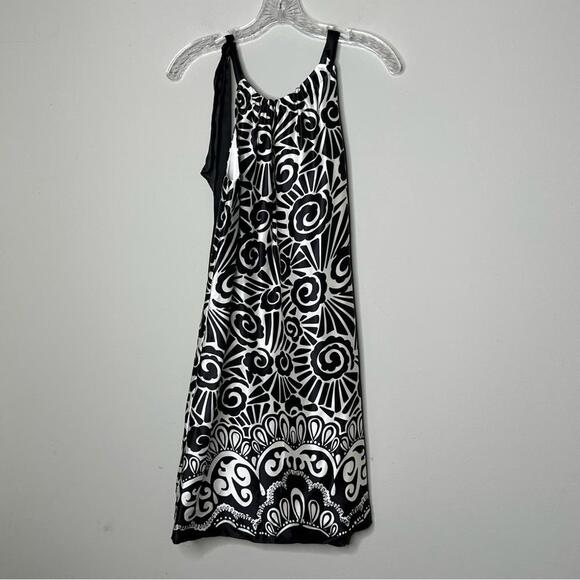 WHBM New Stylish Silk Black and White Printed Dress - Picture 5 of 9